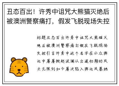 丑态百出！许秀中诅咒大熊猫灭绝后被澳洲警察痛打，假发飞脱现场失控